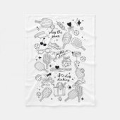 Couverture Polaire Ckleball Doodles In Black On Beige Retro Comfort C (Devant)