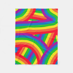 Couverture Polaire Clair Coloré Fun Rainbow Stripes Motif