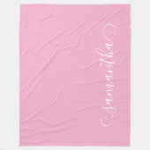 Couverture Polaire Clair rose et blanc Cute Curl Nom de la signature (Devant)