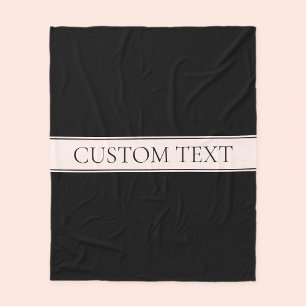 Couverture Polaire Clair rose pâle Bleu Bande et Élégant Texte modifi