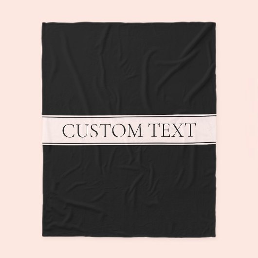 Couverture Polaire Clair rose pâle Bleu Bande et Élégant Texte modifi