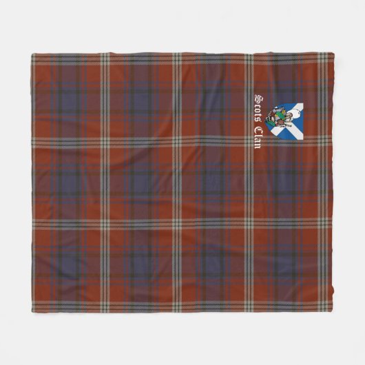 Couverture Polaire Clan Ainslie Ancien Tartan Plaid (Devant (Horizontal))