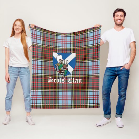 Couverture Polaire Clan Anderson Ancienne Tartan Plaid (En situation)