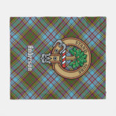 Couverture Polaire Clan Anderson Crest sur Tartan (Devant (Horizontal))