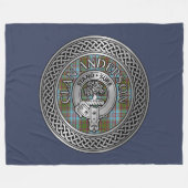 Couverture Polaire Clan Anderson Crest & Tartan Knot (Devant (Horizontal))