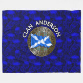 Couverture Polaire Clan Anderson Tartan Knot & Flag (Devant (Horizontal))