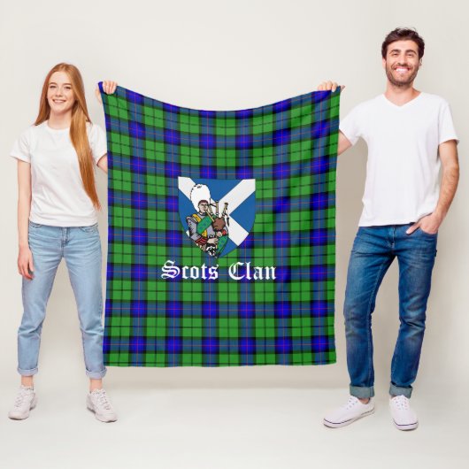 Couverture Polaire Clan Armstrong Tartan Plaid (En situation)