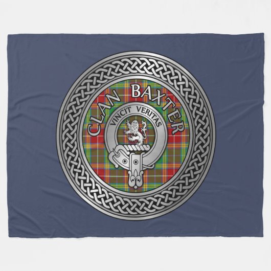 Couverture Polaire Clan Baxter Crest & Tartan Knot (Devant (Horizontal))