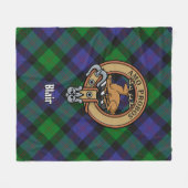 Couverture Polaire Clan Blair Crest sur Tartan (Devant (Horizontal))