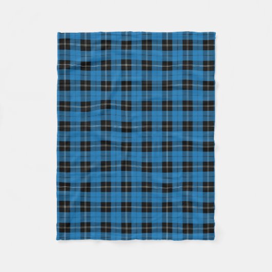Couverture Polaire Clan bleu clair Ramsay Chasse Tartan (Devant)