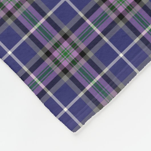 Couverture Polaire Clan bleu et violet Alexander Tartan (Coin)