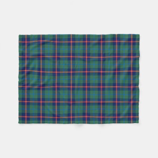 Couverture Polaire Clan bleu vert et foncé Young Tartan (Devant (Horizontal))