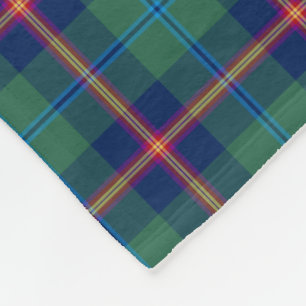 Couverture Polaire Clan bleu vert et foncé Young Tartan