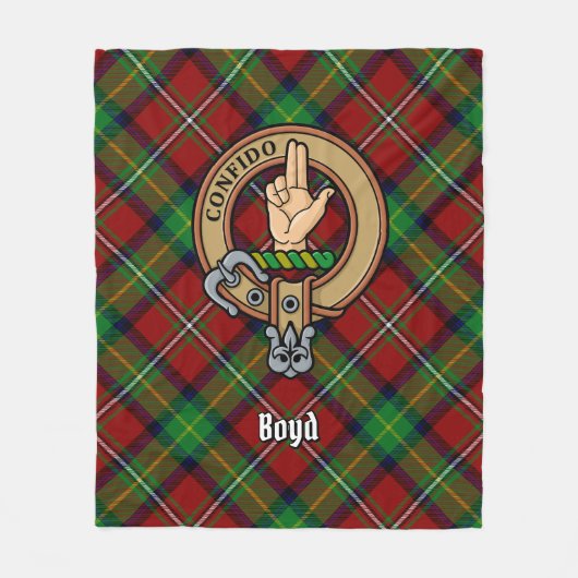 Couverture Polaire Clan Boyd Crest sur Tartan (Devant)