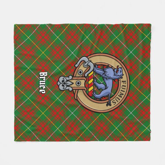 Couverture Polaire Clan Bruce Crest sur la chasse Tartan (Devant (Horizontal))