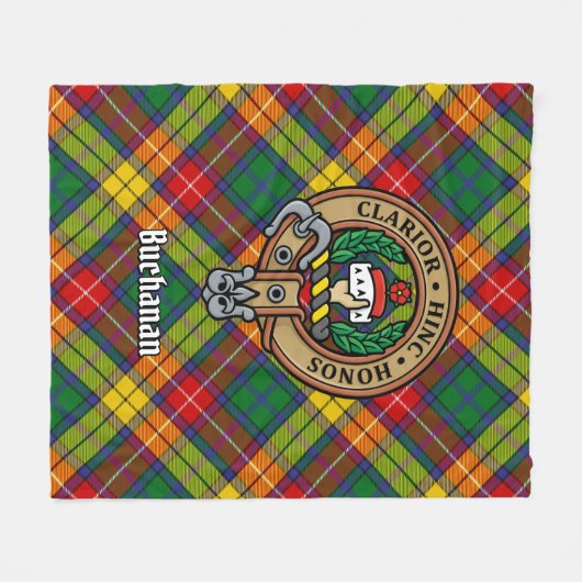 Couverture Polaire Clan Buchanan Crest sur Tartan (Devant (Horizontal))