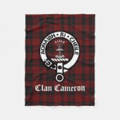Couverture Polaire Clan Cameron Crest Badge et Tartan (Devant)