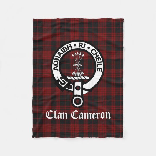 Couverture Polaire Clan Cameron Crest Badge et Tartan (Devant)