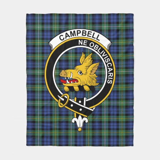 Couverture Polaire Clan Campbell Argyll Ancien Tartan Plaid (Devant)