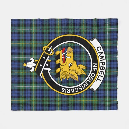 Couverture Polaire Clan Campbell Argyll Ancien Tartan Plaid (Devant (Horizontal))