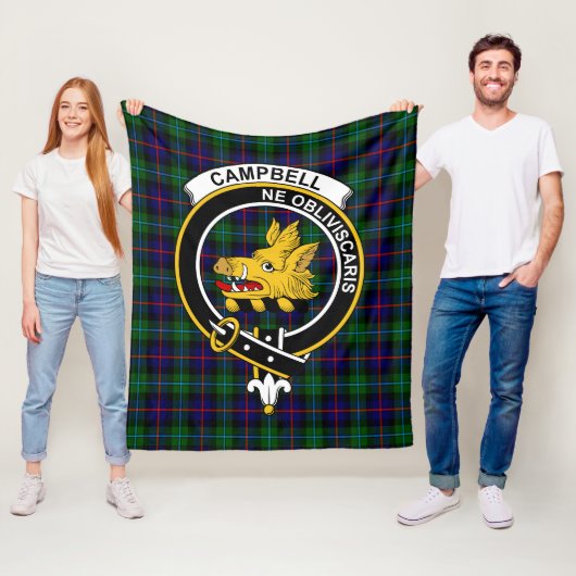 Couverture Polaire Clan Campbell De Cawdor Modern Tartan Plaid (En situation)