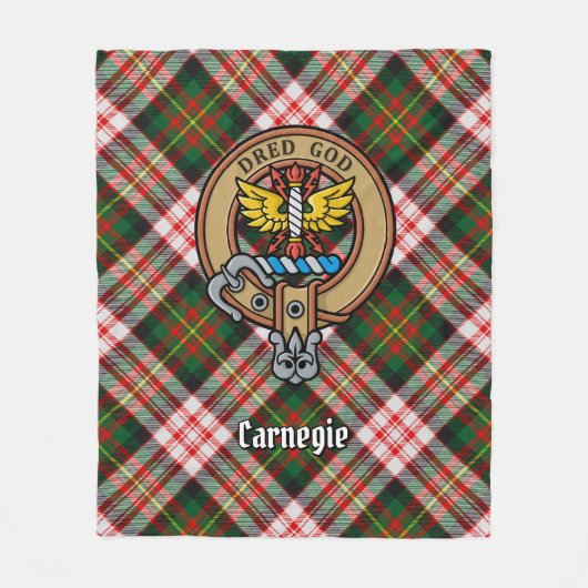 Couverture Polaire Clan Carnegie Crest sur la robe Tartan (Devant)
