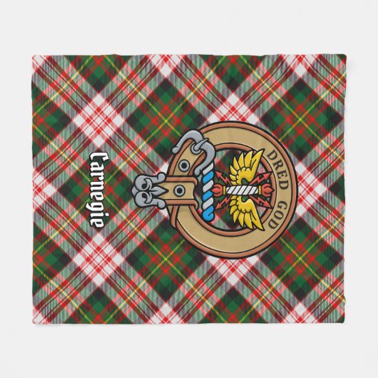 Couverture Polaire Clan Carnegie Crest sur la robe Tartan (Devant (Horizontal))