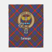Couverture Polaire Clan Carnegie Crest sur Tartan (Devant)