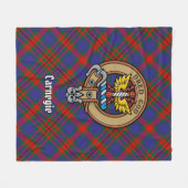 Couverture Polaire Clan Carnegie Crest sur Tartan (Devant (Horizontal))