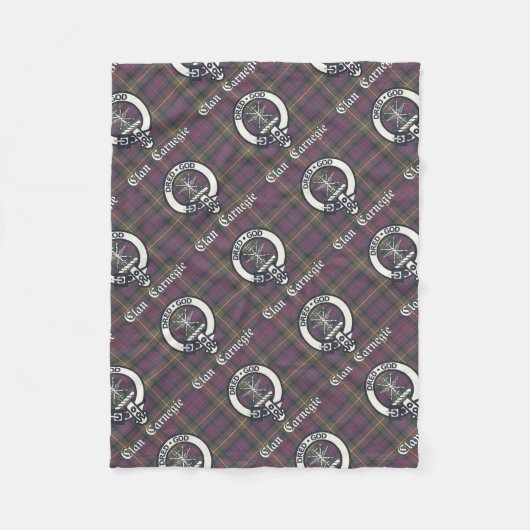 Couverture Polaire Clan Carnegie Crest Tartan (Devant)
