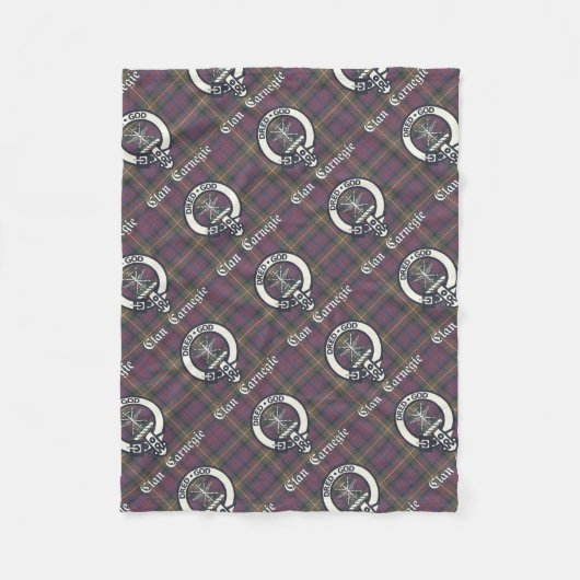 Couverture Polaire Clan Carnegie Crest Tartan (Devant)
