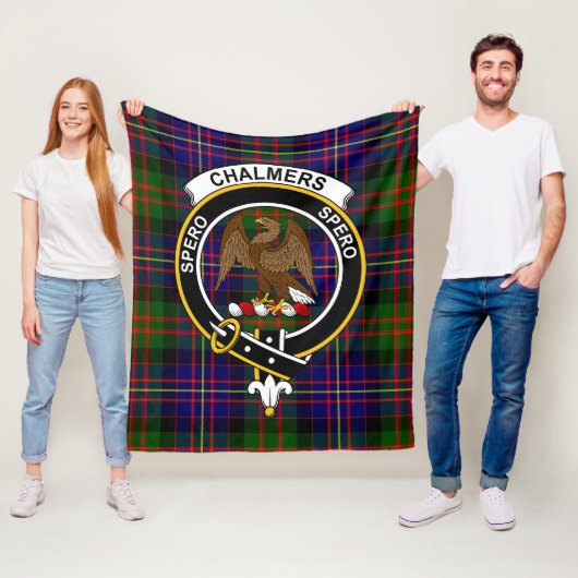 Couverture Polaire Clan Chalmers Tartan Plaid (En situation)