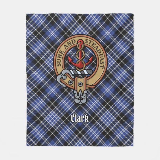 Couverture Polaire Clan Clark Crest sur Tartan (Devant)