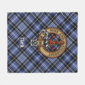 Couverture Polaire Clan Clark Crest sur Tartan (Devant (Horizontal))