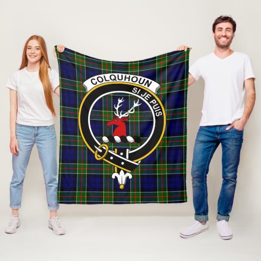 Couverture Polaire Clan Colquhoun moderne Tartan Plaid (En situation)