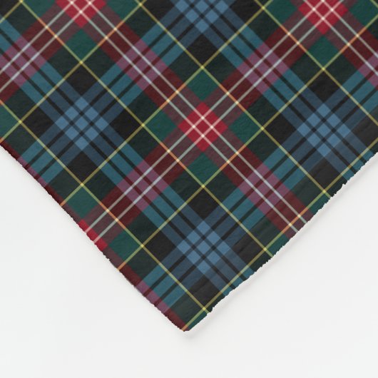 Couverture Polaire Clan Comyn et Cumming Tartan rouge et bleu (Coin)