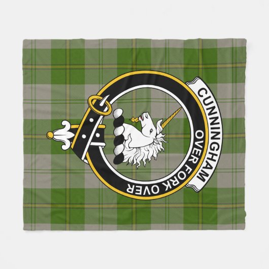 Couverture Polaire Clan Cunningham Danseuses Vertes Tartan Plaid (Devant (Horizontal))