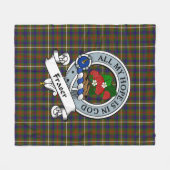 Couverture Polaire Clan de chasse Fraser Badge Clan Badge Tartan Plai (Devant (Horizontal))
