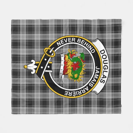 Couverture Polaire Clan Douglas Grey Tartan Plaid (Devant (Horizontal))