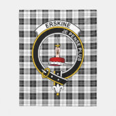 Couverture Polaire Clan Erskine noir et blanc Tartan Plaid (Devant)