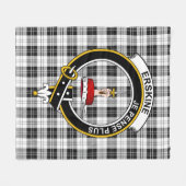 Couverture Polaire Clan Erskine noir et blanc Tartan Plaid (Devant (Horizontal))