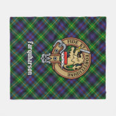 Couverture Polaire Clan Farquharson Crest sur Tartan (Devant (Horizontal))