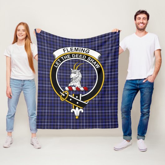 Couverture Polaire Clan Fleming Tartan Plaid (En situation)
