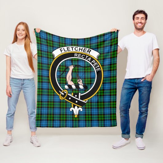 Couverture Polaire Clan Fletcher Tartan Plaid (En situation)
