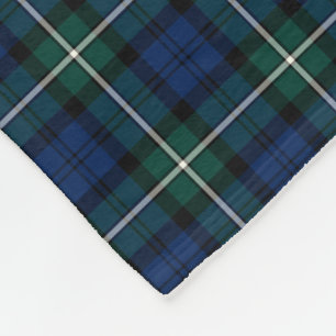 Couverture Polaire Clan Forbes Tartan Blue and Green Scottish Plaid