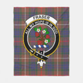 Couverture Polaire Clan Fraser Chasse Moderne Clan Badge Tartan Plaid (Devant)