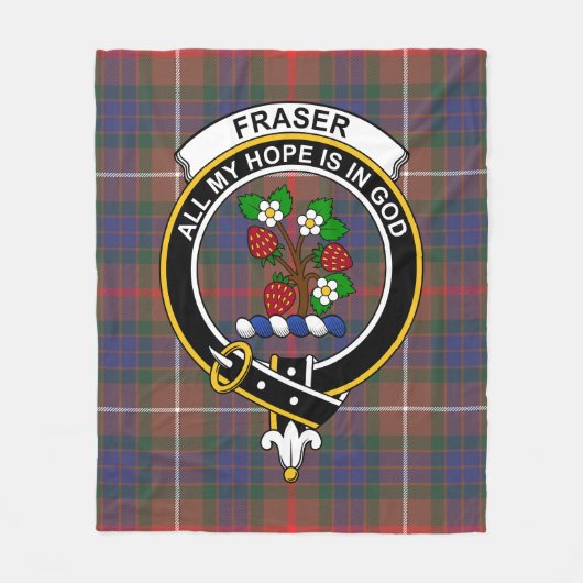 Couverture Polaire Clan Fraser Chasse Moderne Clan Badge Tartan Plaid (Devant)