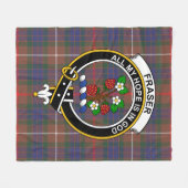 Couverture Polaire Clan Fraser Chasse Moderne Clan Badge Tartan Plaid (Devant (Horizontal))