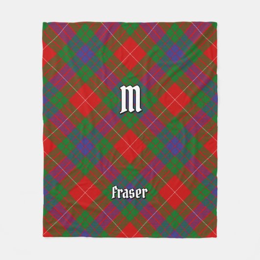 Couverture Polaire Clan Fraser Tartan Fleece Blanche (Devant)
