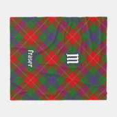 Couverture Polaire Clan Fraser Tartan Fleece Blanche (Devant (Horizontal))